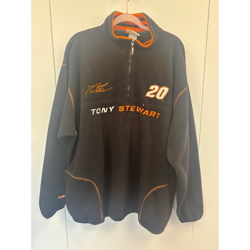 Vintage Y2K Chase Authentic Tony Stewart 1/4 Zip Pullover Sweater 2XL‎ Black #20